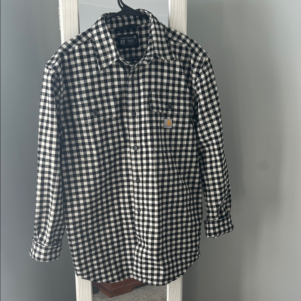 Carhartt Black and White Plaid Shirt